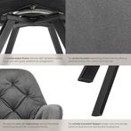 2dekans | tectake® - Draaistoel in fluweellook -, Huis en Inrichting, Ophalen of Verzenden, Zo goed als nieuw