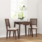 vidaXL Eetkamerstoelen met kussens 2 st massief hout rubber, Huis en Inrichting, Stoelen, Verzenden, Nieuw, Bruin