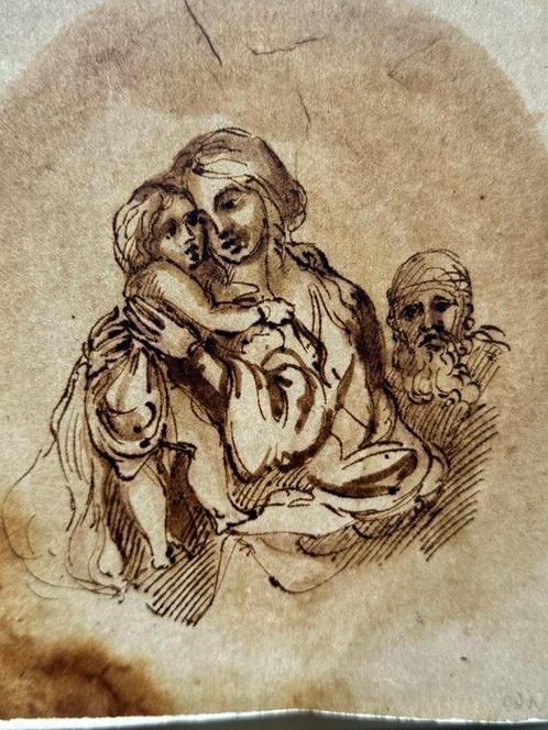 Annibale Carracci (1560-1609), Kring van - Sacra famiglia, Antiek en Kunst, Kunst | Schilderijen | Klassiek
