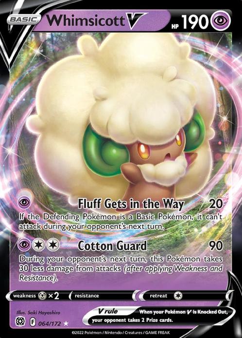 Whimsicott V 064/172 Brilliant Stars, Hobby en Vrije tijd, Verzamelkaartspellen | Pokémon, Losse kaart, Nieuw, Foil, Ophalen of Verzenden