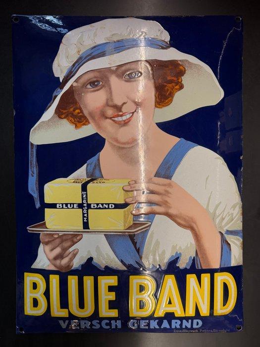 Emaille Reclamebord Blue Band Versch Gekarnd - Emaillewerk, Antiek en Kunst, Antiek | Wandborden en Tegels