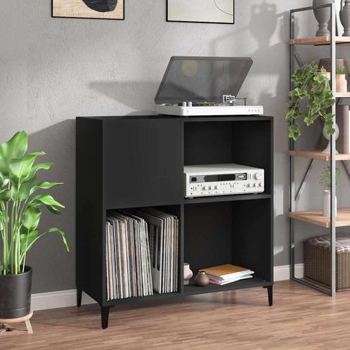 vidaXL Platenkast 84,5x38x89 cm bewerkt hout zwart, Huis en Inrichting, Kasten | Overige, Nieuw, Verzenden