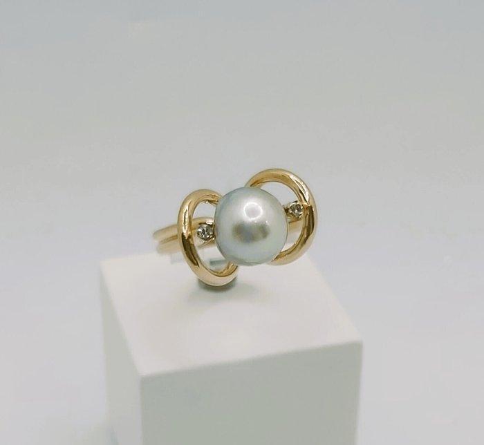 Ring - 19.2 kt. Geel goud Parel - Diamant, Sieraden, Tassen en Uiterlijk, Ringen