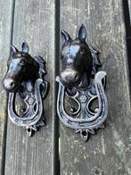 Deurklopper (2) - 2 Horse door knockers - recent - 2 paarden, Antiek en Kunst