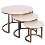 Salontafel set van 3 Madison Sand, Huis en Inrichting, Tafels | Salontafels, Ophalen of Verzenden, Nieuw