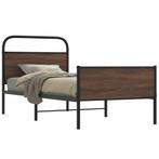 vidaXL Bedframe zonder matras bewerkt hout bruin eikenkleur, Huis en Inrichting, 100 cm, Eenpersoons, Bruin, Verzenden