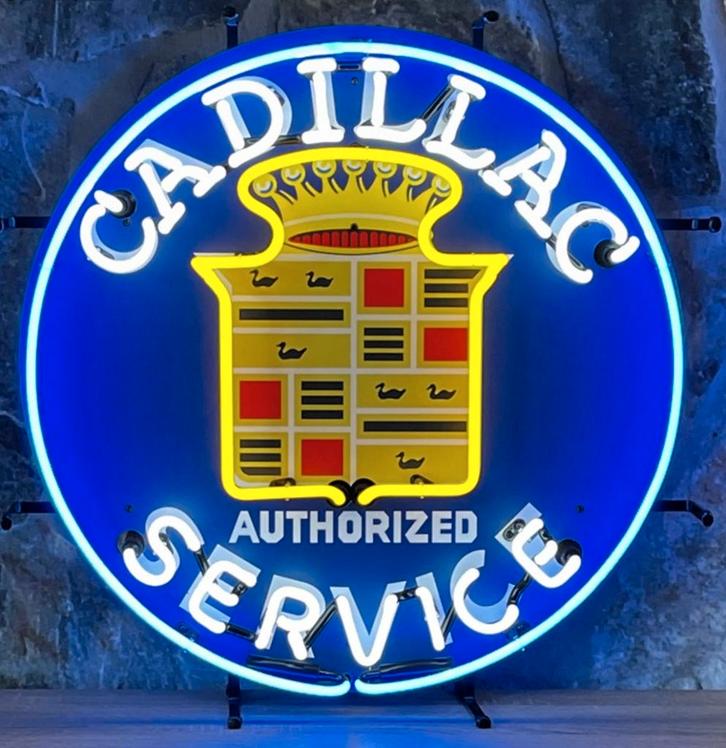 Cadillac Service Neon Verlichting 65 x 65 cm V2, Auto's, Cadillac, Ophalen