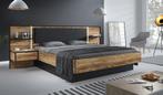 Tweepersoonsbed - Zwart - Eiken - 180x200 cm bed, Huis en Inrichting, Slaapkamer | Bedden, Nieuw, 180 cm, Modern, Tweepersoons