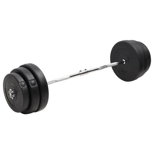 vidaXL Halter gebogen met gewichten 90 kg, Sport en Fitness, Fitnessmaterialen, Nieuw, Verzenden