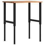 vidaXL Werkbank 80x60x(71,5-98) cm eikenhout lichtbruin, Doe-het-zelf en Verbouw, Verzenden, Nieuw