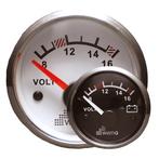 Wema Voltmeter 12V Silver Gauge Serie-Zwart, Watersport en Boten, Bootonderdelen, Ophalen of Verzenden, Nieuw
