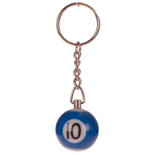 Sleutelhanger - Poolbiljart 10-Ball 3D - Blauw/Wit - 2,5cm N, Verzamelen, Sleutelhangers, Nieuw, Ophalen of Verzenden