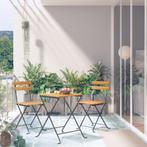 vidaXL 3-delige Bistroset inklapbaar massief acaciahout, Tuin en Terras, Verzenden, Nieuw, Hardhout, 3 zitplaatsen
