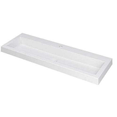 DOCK Wastafel in polystone van kwarts | 120 x 40 x 6, Huis en Inrichting, Badkamer | Badkamermeubels, Wastafelkast, Nieuw, Verzenden