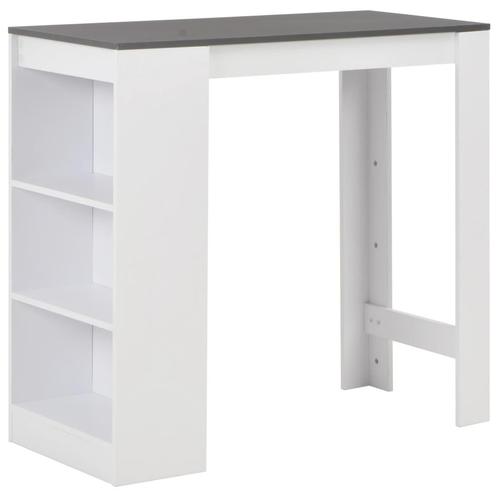 vidaXL Bartafel met schap 110x50x103 cm wit, Huis en Inrichting, Tafels | Eettafels, Nieuw, Verzenden