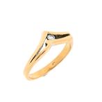 Gouden ring met diamant | 0,05 ct. (geelgoud, dames sieraad), Gebruikt, Overige kleuren, Ophalen of Verzenden, 17 tot 18