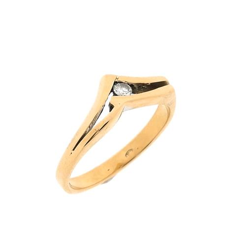 Gouden ring met diamant | 0,05 ct. (geelgoud, dames sieraad), Sieraden, Tassen en Uiterlijk, Ringen, Dame, Met edelsteen, Overige kleuren