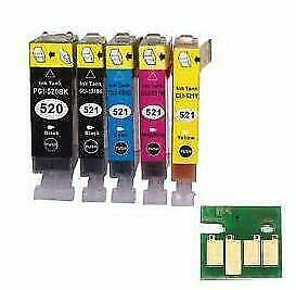 CANON PGI-520 CLI-521 serie compatible complete set MET CHIP, Computers en Software, Printerbenodigdheden, Nieuw, Verzenden