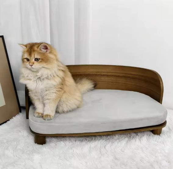 Kattenbed Verhoogd – Houten Bank met Zacht Kussen, Dieren en Toebehoren, Kattenmanden, Nieuw, Verzenden