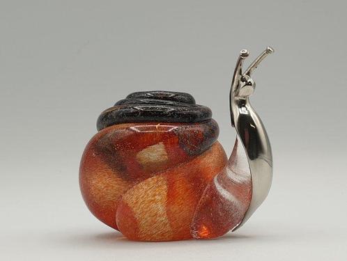 Lumaca in Vetro di Murano e Argento 925 - Figuur - .925, Antiek en Kunst, Antiek | Goud en Zilver