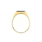 18 Krt. Bicolor gouden zegelring met diamant | 0,09 ct., Sieraden, Tassen en Uiterlijk, Ringen, Gebruikt, Overige kleuren, 19 tot 20