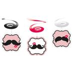 Moustache Hangdecoratie 40cm 6st, Verzenden, Nieuw