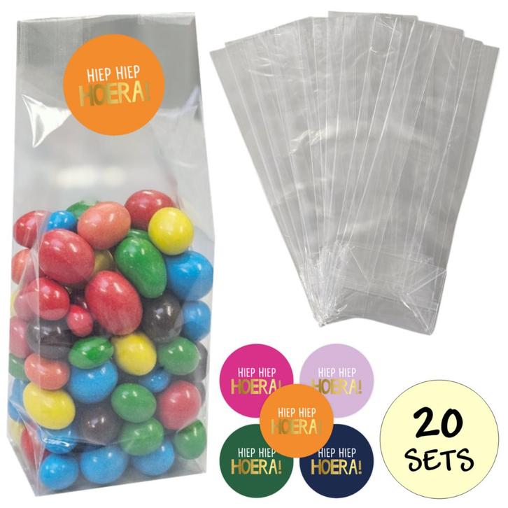 Fako Bijoux® - Uitdeelzakjes Met Sluitstickers - 20 Stickers, Diversen, Cadeauverpakkingen, Verzenden