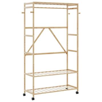 vidaXL Kledingrek met schappen en wielen 110x40x180 cm beschikbaar voor biedingen