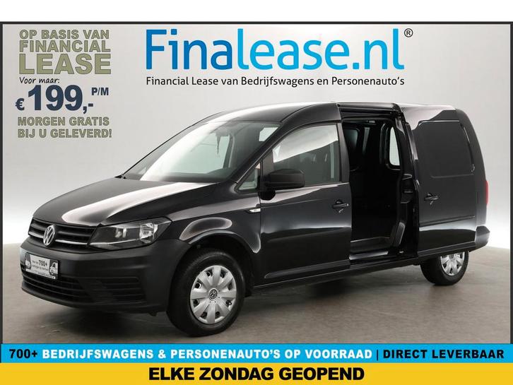 Volkswagen Caddy Maxi 2.0 TDI L2 102PK 2xSchuifdeur Airco, Auto's, Bestelauto's, Lease, Handgeschakeld, Diesel, Volkswagen, Zwart