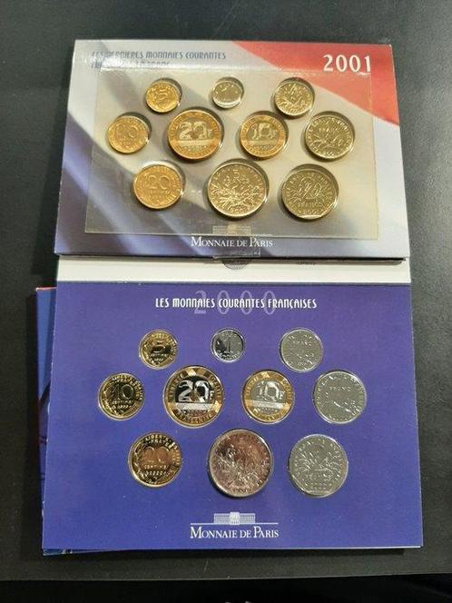 Frankrijk. Lot de 2 coffrets BU 2000 et 2001 (Zonder, Postzegels en Munten, Munten | Europa | Euromunten