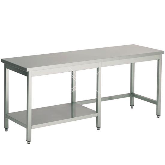 Rvs werktafel met halve bodemschap links 1000x600x900 mm, Zakelijke goederen, Horeca | Meubilair en Inrichting, Nieuw in verpakking