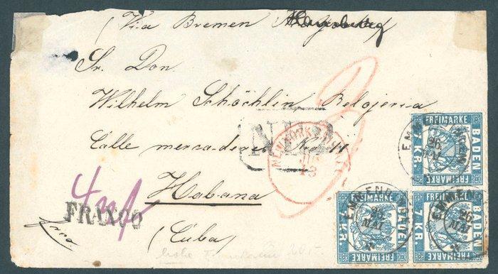 Baden 1868 - BADENRARITÄT, 21 Kr Frankatuur op brief uit, Postzegels en Munten, Postzegels | Europa | Duitsland