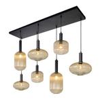 Hanglamp Maloto, 7-lichts met amber glas, Huis en Inrichting, Lampen | Hanglampen, Verzenden, Nieuw, Glas, Modern