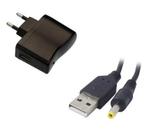 USB adapter AC lader + USB kabel Mini-Jack 4,0x1,7mm, Ophalen of Verzenden, Nieuw
