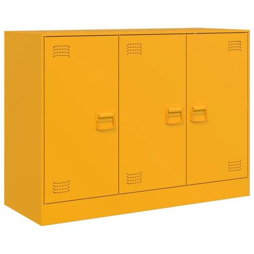 Stalen Dressoir Mosterd | Tweedekansje | OP=OP -64%, Huis en Inrichting, Kasten | Dressoirs, 50 tot 100 cm, 25 tot 50 cm, Met deur(en)