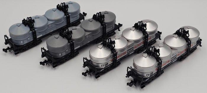 Minitrix N - 3508, 3586 - Modeltrein goederenwagon (4) - 4 ×, Hobby en Vrije tijd, Modeltreinen | N-Spoor