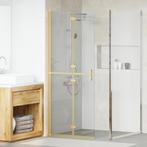 vidaXL Inloop douche wand Goud en transparant 80 x 190 cm, Verzenden, Nieuw