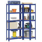 vidaXL Legbordenset 5-laags 2 st staal & bewerkt hout blauw, Verzenden, Nieuw