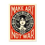 Shepard Fairey (OBEY) - MAKE ART NOT WAR Signed Offset, Antiek en Kunst, Kunst | Tekeningen en Foto's