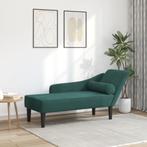 vidaXL Chaise longue met kussens fluweel donkergroen, Huis en Inrichting, Verzenden, Nieuw