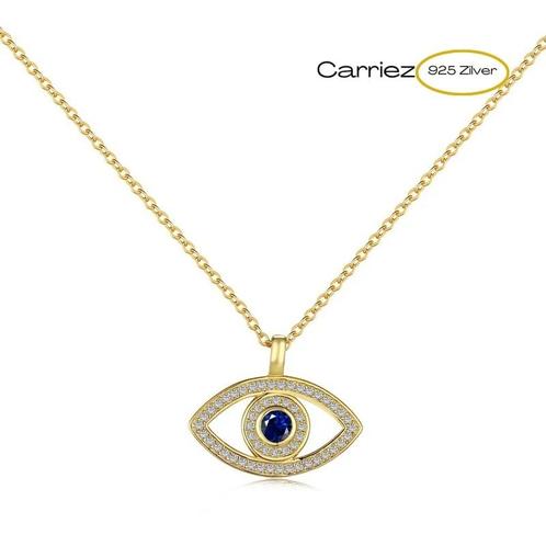 Evil eye ketting in zilver of goud verguld - 925 zilver, Sieraden, Tassen en Uiterlijk, Kettinghangers, Nieuw, Verzenden