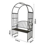 Pergola Barile met bank 205x114x55 cm zwart casa.pro, Verzenden, Nieuw