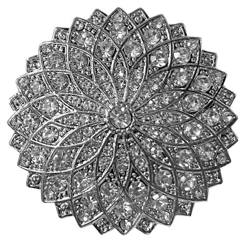 Fako Bijoux® - Magneet Broche XL - Bloem Kristal Rond -, Sieraden, Tassen en Uiterlijk, Broches, Verzenden
