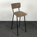 Barkruk met Kruisonderstel - Kunstlederen Zitting - Bruin, Huis en Inrichting, Barkrukken, Ophalen of Verzenden, Gebruikt