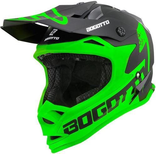 Bogotto V321 Soulcatcher Groen Zwart Crosshelm, Motoren, Kleding | Motorhelmen, Offroadhelm, Heren, M, Nieuw met kaartje, Overige merken