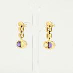 Oorbellen - 18 karaat Geel goud - Saffier, Sieraden, Tassen en Uiterlijk, Oorbellen, Nieuw