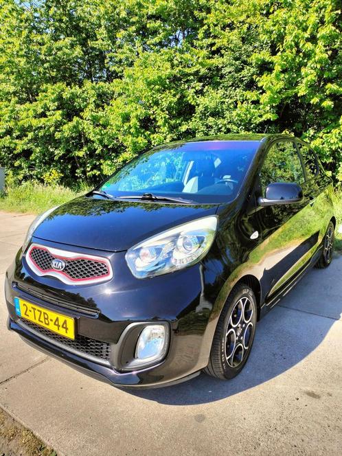 Kia Picanto Zwart (1.0 Cvvt) 3-DRS 2014 Airco en Sportvelgen, Auto's, Kia, Origineel Nederlands, Onderhoudsboekje, Te koop, Handgeschakeld