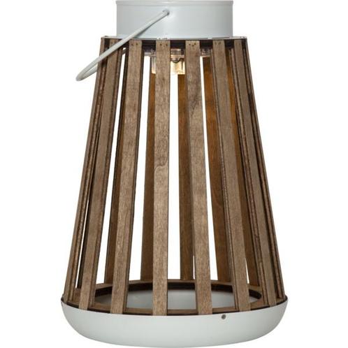 Solar Lantaarn Catania – Houten LED Buitenlamp, Tuin en Terras, Buitenverlichting, Waterbestendig, Led, Licht-donker-sensor, Zonne-energie