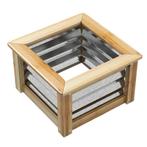 TRUUSK Verhoogde Plantenbak Metaal met Houten Frame - 45x45x, Verzenden, Nieuw