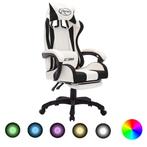 vidaXL Racestoel met RGB LED-verlichting kunstleer zwart en, Verzenden, Nieuw